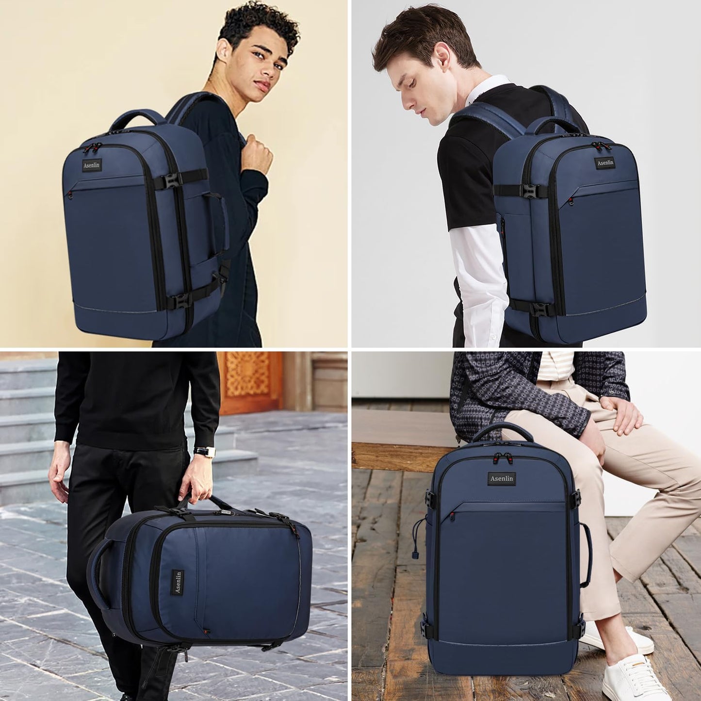 18 Inch Travel Laptop Backpack for Women Men,Business Travel Backpack Fit Flight Approved Water Resistant Computer Backpack Suitcase Backpack Black