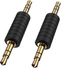 2 Pack 3.5Mm 1/8 Stereo Jack to 3.5Mm Audio Male to Male Adapter Connectors Gold Plated Compatible with for Taotronics, Mpow BH129 Bluetooth Receiver