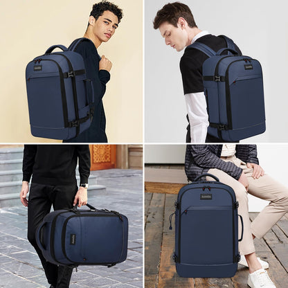 18 Inch Travel Laptop Backpack for Women Men，Business Travel Backpack Fit Flight Approved Water Resistant Computer Backpack Suitcase Backpack Black