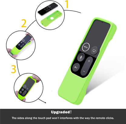 Case Compatible with Apple TV 4K/ 4Th Gen Remote Light Weight Anti-Slip Shock Proof Silicone Cover for Controller for Apple TV Siri Remote - Chartreuse