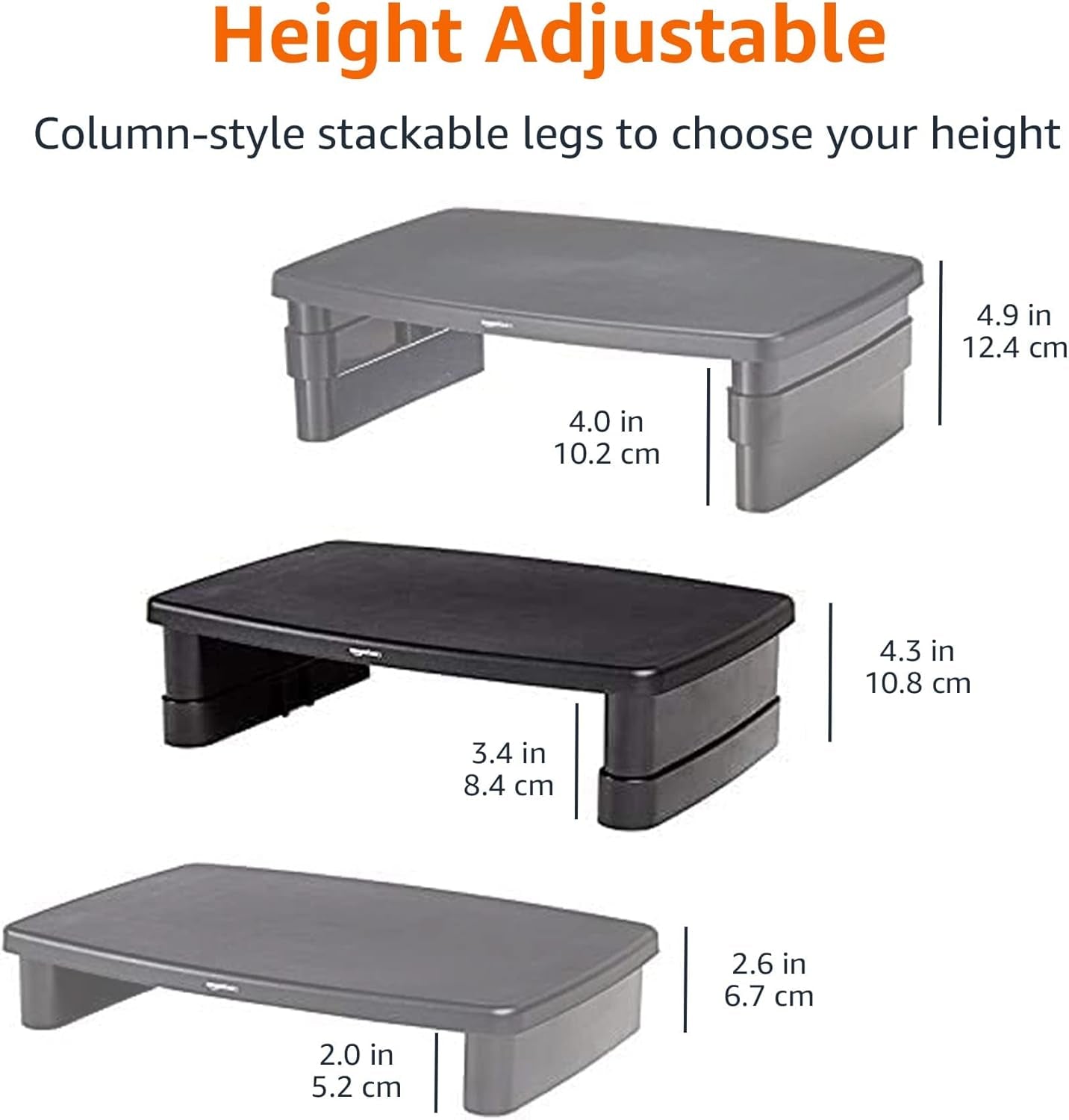 Adjustable Computer Monitor Riser Desk Stand