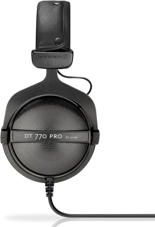 DT 770 PRO 80 Ohm Over-Ear Studio Headphones in Gray. Enclosed Design, Wired for Professional Recording and Monitoring