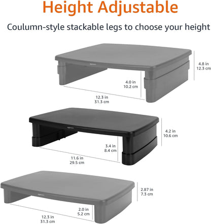 Adjustable Computer Monitor Riser Desk Stand