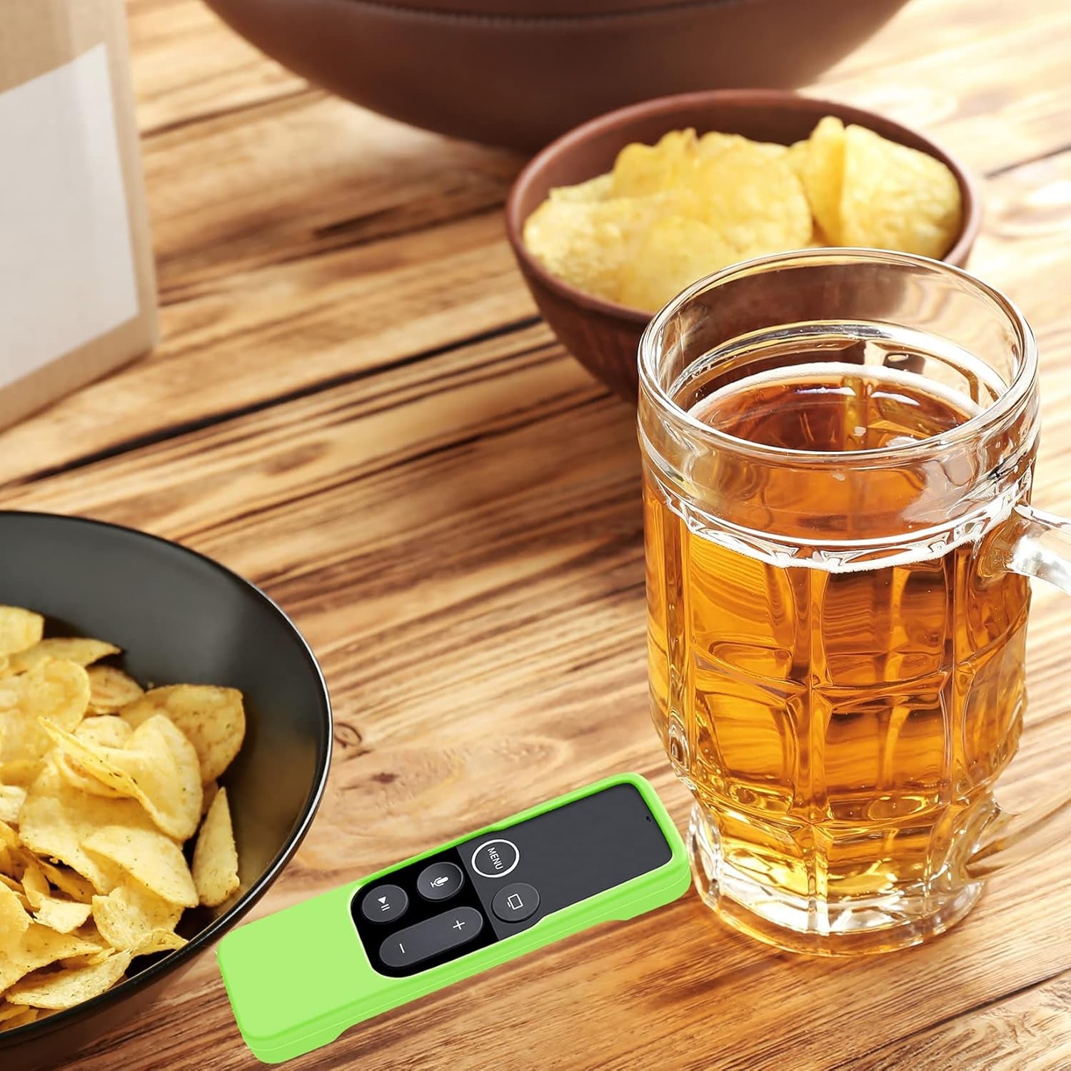 Case Compatible with Apple TV 4K/ 4Th Gen Remote Light Weight Anti-Slip Shock Proof Silicone Cover for Controller for Apple TV Siri Remote - Chartreuse