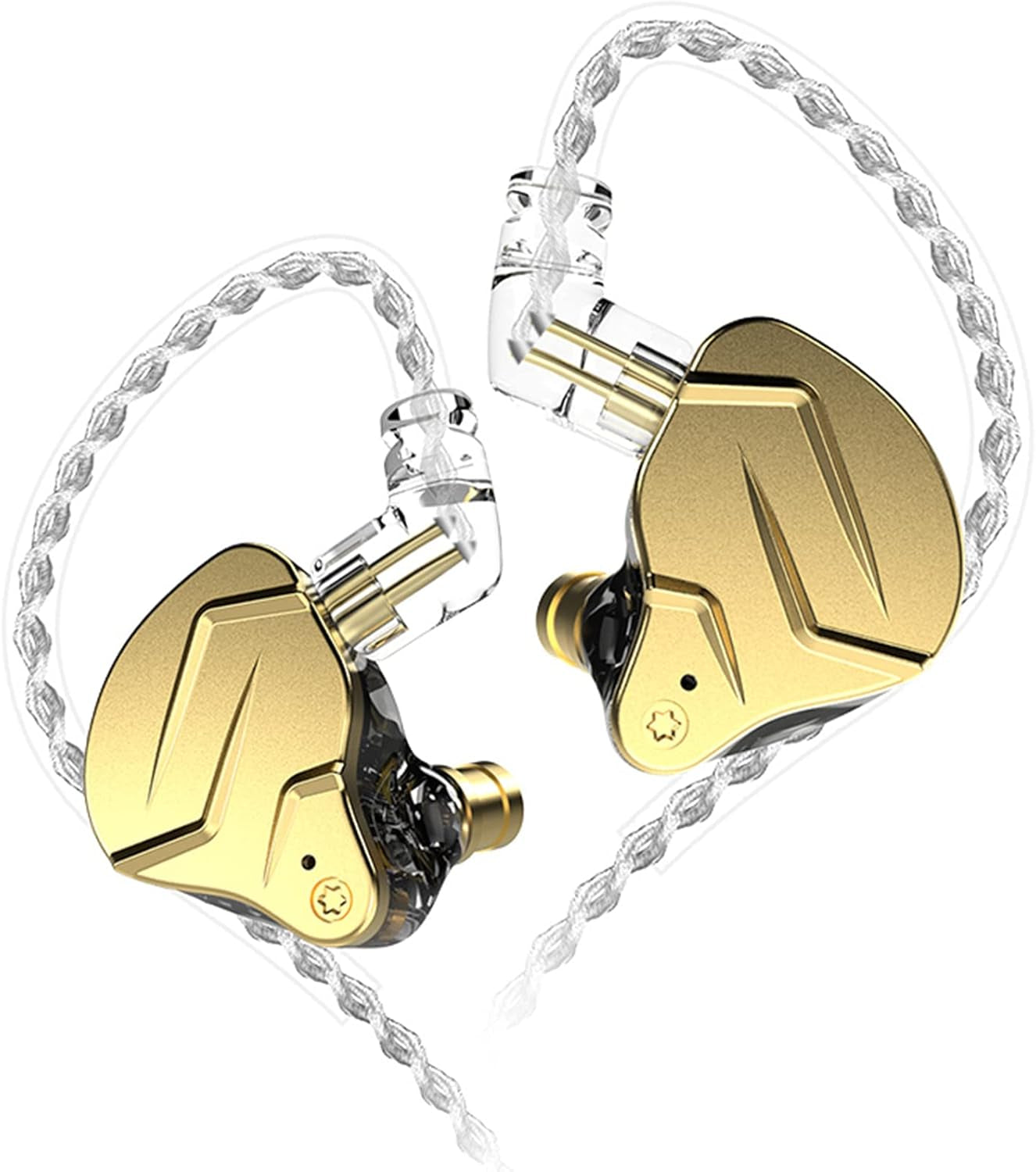 KZ ZSN Pro X in Ear Buds Earphones  Hybrid Dynamic Driver Balanced Armature Earbuds Headphones Dual Driver 1DD 1BA Deep Bass Stereo Sound Ergonomic Comfortable Earphones(Without Mic, Golden)