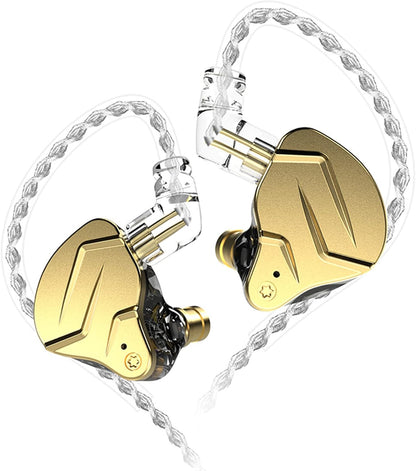 KZ ZSN Pro X in Ear Buds Earphones  Hybrid Dynamic Driver Balanced Armature Earbuds Headphones Dual Driver 1DD 1BA Deep Bass Stereo Sound Ergonomic Comfortable Earphones(Without Mic, Golden)