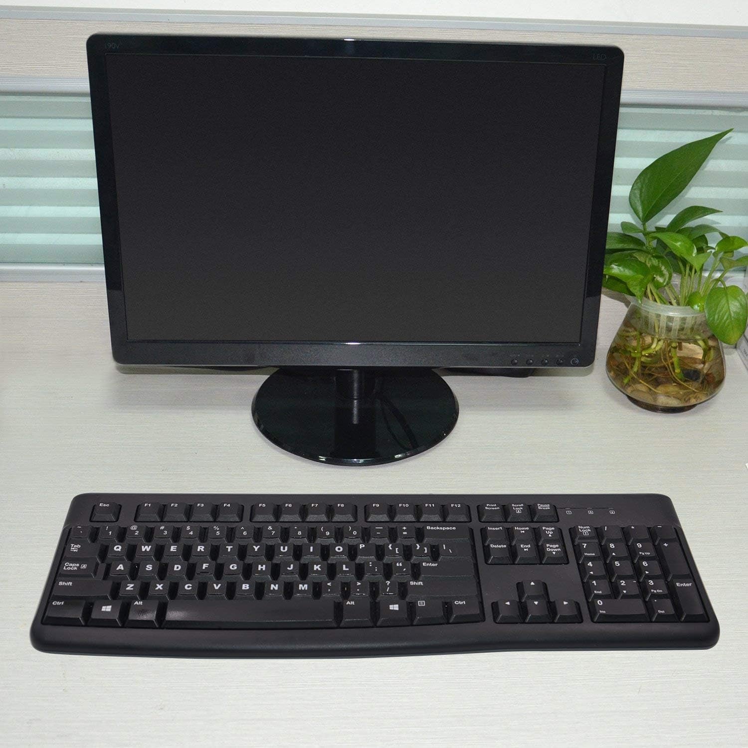 [2 Pack] Universal English Keyboard Stickers, Replacement English Keyboard Stickers with Black Background and White Lettering, Each Unit: 0.43" X 0.51" -Matte