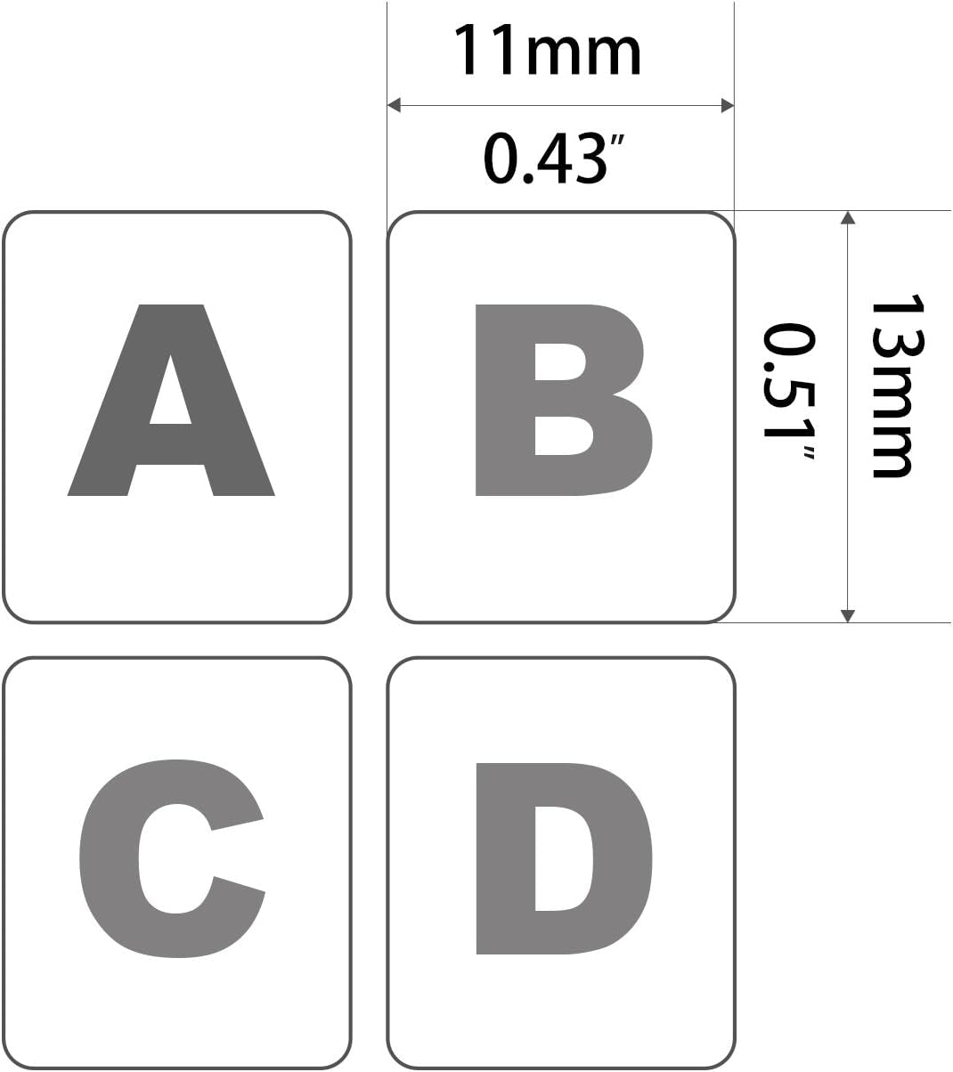 [2 Pack] Universal English Keyboard Stickers, Replacement English Keyboard Stickers with Black Background and White Lettering, Each Unit: 0.43" X 0.51" -Matte