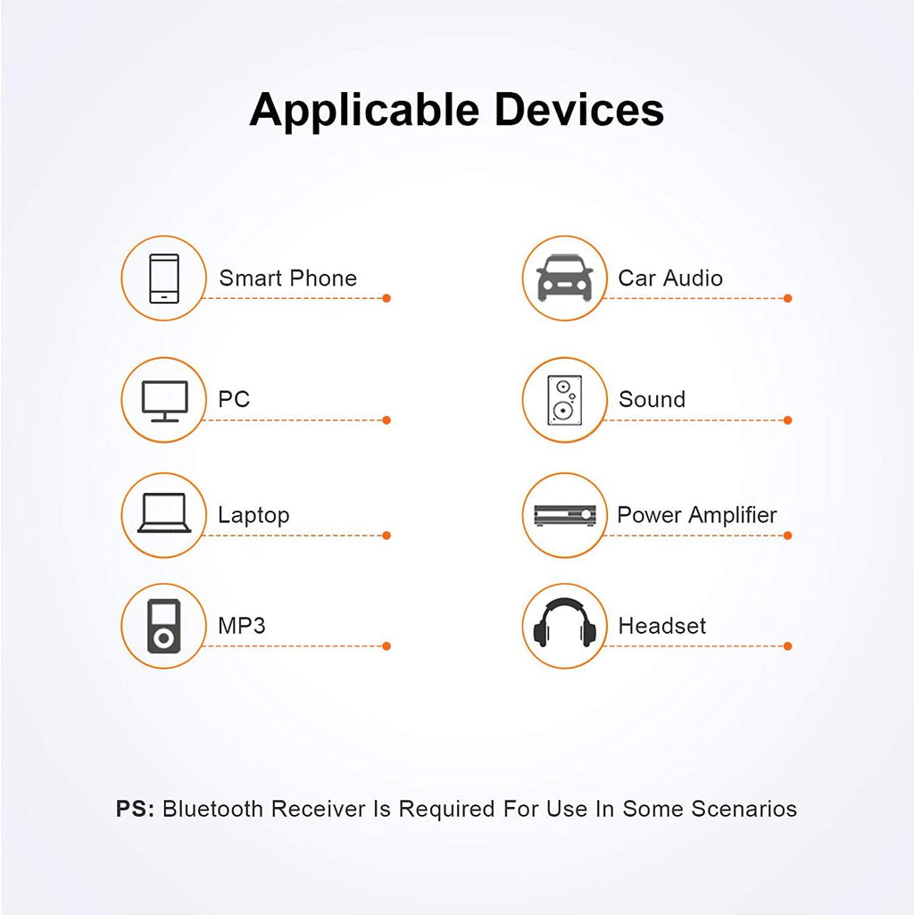 2 Pack 3.5Mm 1/8 Stereo Jack to 3.5Mm Audio Male to Male Adapter Connectors Gold Plated Compatible with for Taotronics, Mpow BH129 Bluetooth Receiver