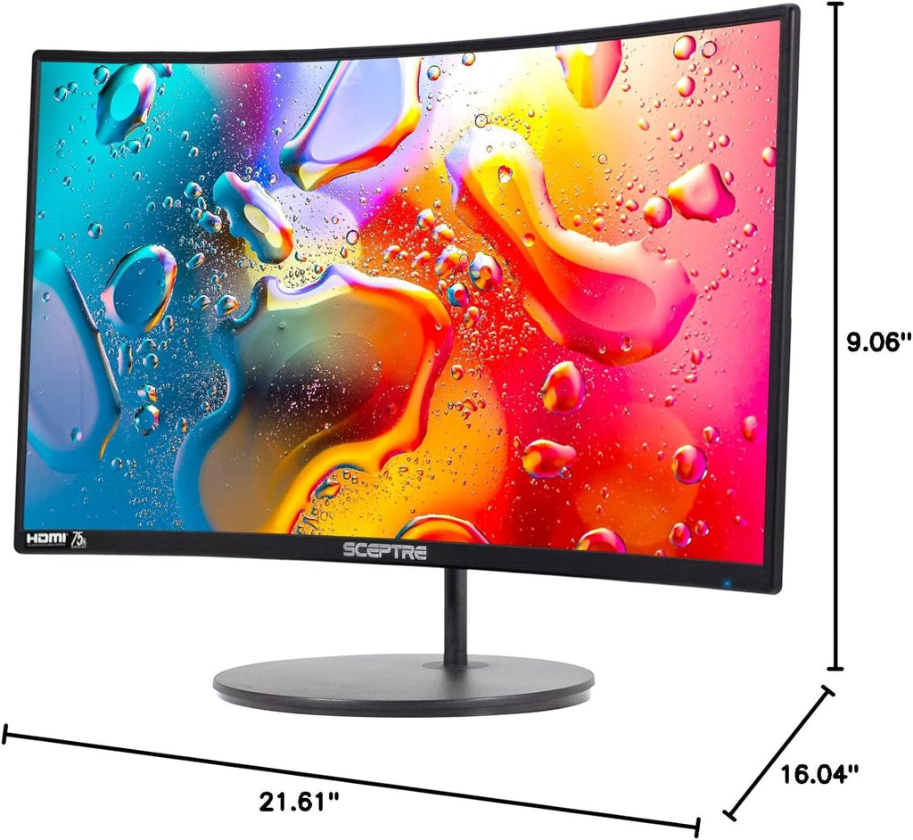 24" Curved 75Hz Gaming LED Monitor Full HD 1080P HDMI VGA Speakers, VESA Wall Mount Ready Metal Black 2019 (C248W-1920RN)