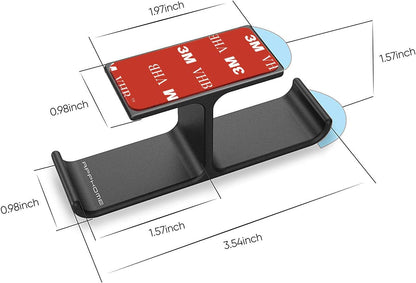 Headphone Headset Holder,  Headphones Stand Hanger Hook Aluminum Stick-On Adhesive under Desk Dual Headsets Holder Mount Gaming Accessories for All Headphones, Black