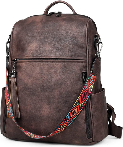 Leather Backpack Purse for Women Designer Ladies Shoulder Book Bag Fashion Convertible Travel Backpack Purses